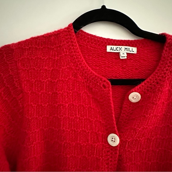 Alex Mill Honeycomb Cardigan in Cherry - Picture 4 of 4